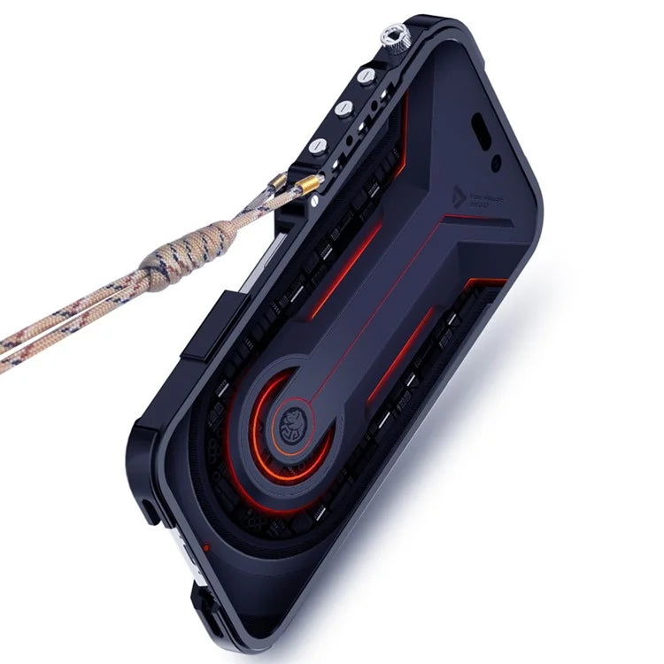 For iPhone 15 Pro Protective Case with Strap Aluminium Alloy Slim Phone Cover