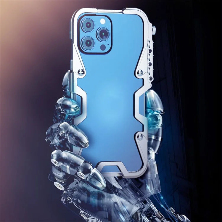 For iPhone 15 Pro Protective Case with Strap Aluminium Alloy Slim Phone Cover