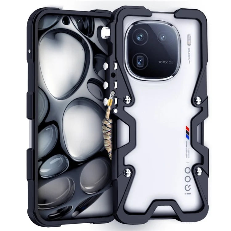 For vivo iQOO 12 5G / Neo5 / Neo5 S / Neo6 5G / Neo6 SE 5G / Neo9 5G / Neo9 Pro 5G Phone Case Aluminium Alloy Shockproof Cover with Strap