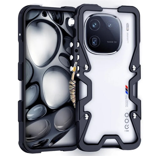 For vivo iQOO 12 5G / Neo5 / Neo5 S / Neo6 5G / Neo6 SE 5G / Neo9 5G / Neo9 Pro 5G Phone Case Aluminium Alloy Shockproof Cover with Strap