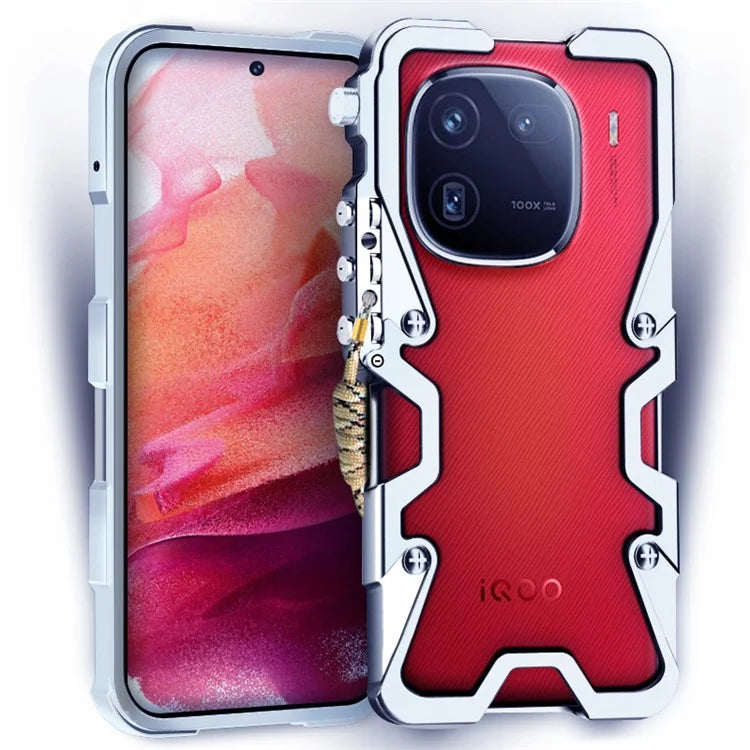 For vivo iQOO 12 5G / Neo5 / Neo5 S / Neo6 5G / Neo6 SE 5G / Neo9 5G / Neo9 Pro 5G Phone Case Aluminium Alloy Shockproof Cover with Strap