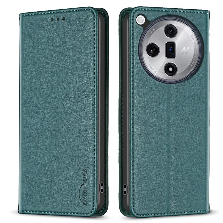 BINFEN COLOR BF18 For Oppo Find X7 Ultra Phone Cover Magnetic Closure Flip Leather Case