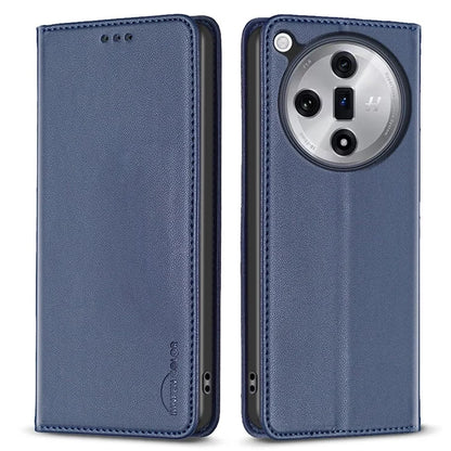 BINFEN COLOR BF18 For Oppo Find X7 Ultra Phone Cover Magnetic Closure Flip Leather Case