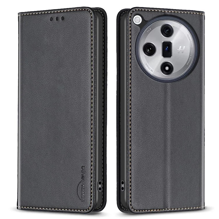 BINFEN COLOR BF18 For Oppo Find X7 Ultra Phone Cover Magnetic Closure Flip Leather Case