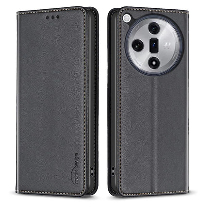 BINFEN COLOR BF18 For Oppo Find X7 Ultra Phone Cover Magnetic Closure Flip Leather Case