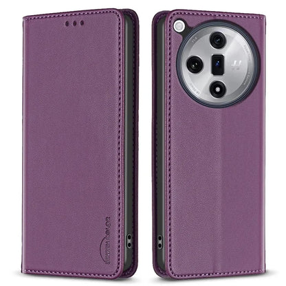 BINFEN COLOR BF18 For Oppo Find X7 Ultra Phone Cover Magnetic Closure Flip Leather Case