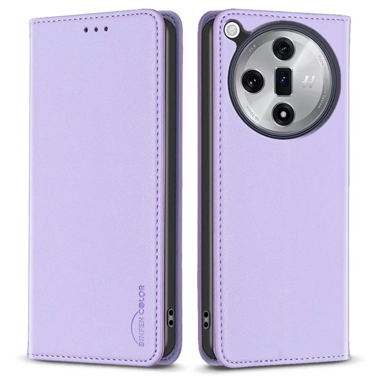 BINFEN COLOR BF18 For Oppo Find X7 Ultra Phone Cover Magnetic Closure Flip Leather Case