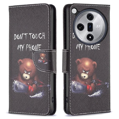 For Oppo Find X7 Ultra Phone Case Leather Pattern Printed Cover with Card Holder