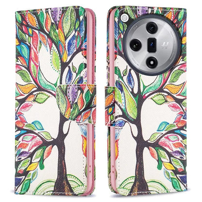 For Oppo Find X7 Ultra Phone Case Leather Pattern Printed Cover with Card Holder