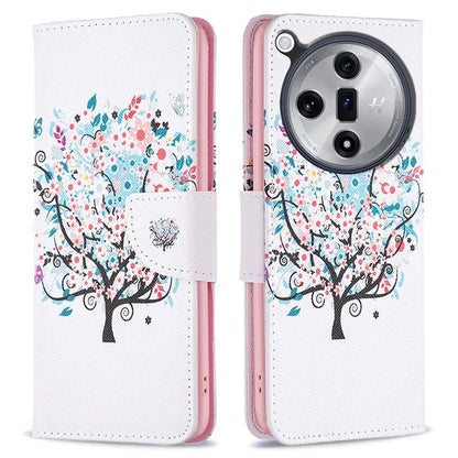 For Oppo Find X7 Ultra Phone Case Leather Pattern Printed Cover with Card Holder
