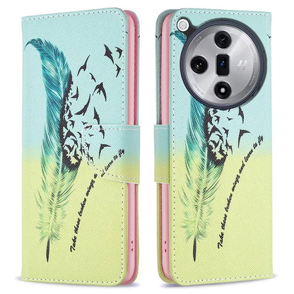For Oppo Find X7 Ultra Phone Case Leather Pattern Printed Cover with Card Holder