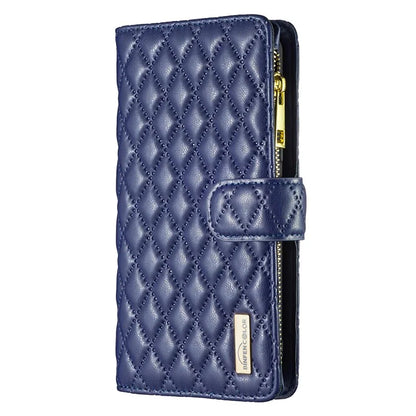 BINFEN COLOR BF Style-15 For Oppo Find X7 Ultra Case Rhombus Imprinted Zipper Pocket Phone Cover