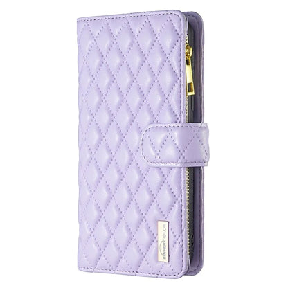 BINFEN COLOR BF Style-15 For Oppo Find X7 Ultra Case Rhombus Imprinted Zipper Pocket Phone Cover