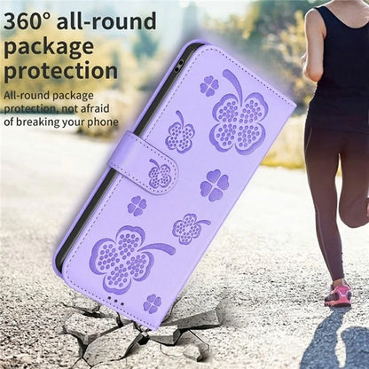 For Oppo Find X7 Ultra Phone Case Imprinted Clover Pattern Drop-proof Cover