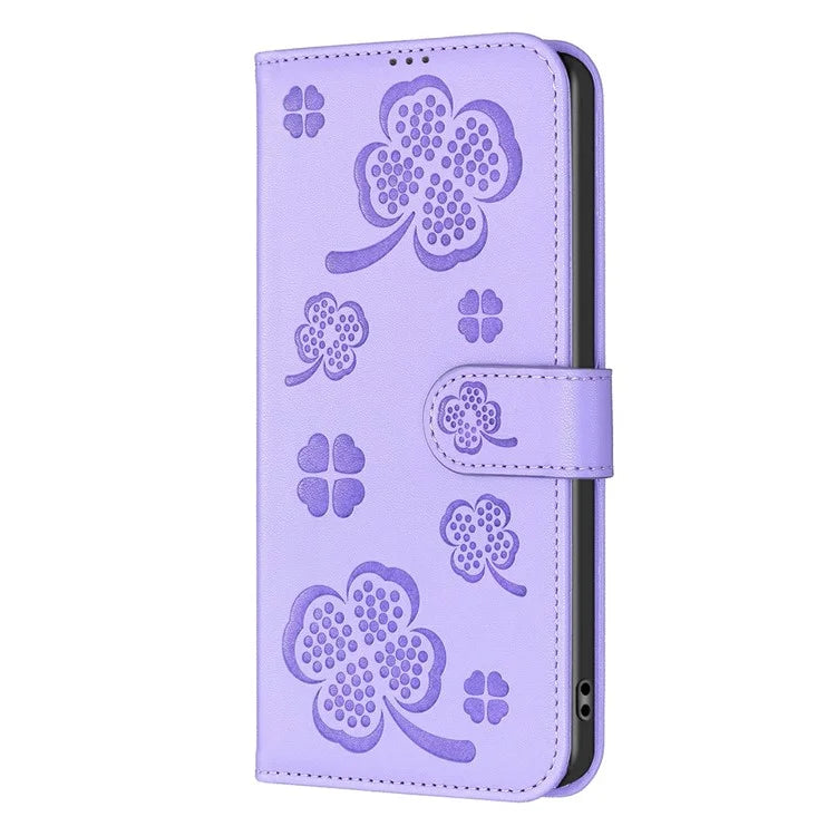 For Oppo Find X7 Ultra Phone Case Imprinted Clover Pattern Drop-proof Cover