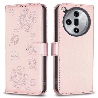 For Oppo Find X7 Ultra Phone Case Imprinted Clover Pattern Drop-proof Cover