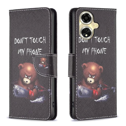 For Oppo A59 5G Leather Case Pattern Printed Wallet Phone Cover