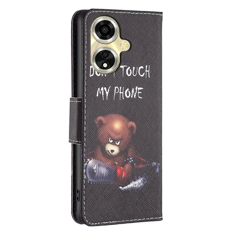 For Oppo A59 5G Leather Case Pattern Printed Wallet Phone Cover