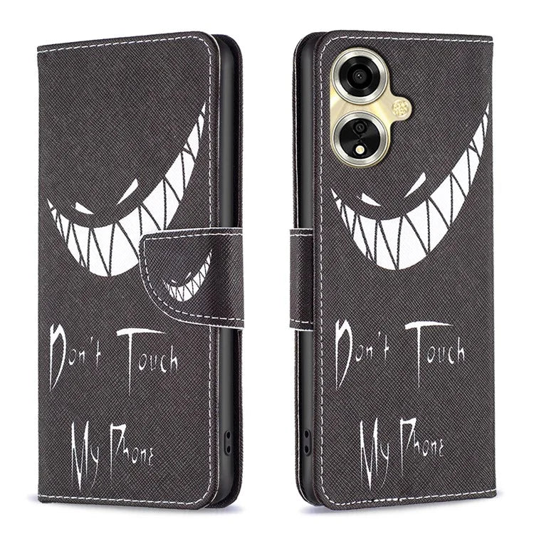 For Oppo A59 5G Leather Case Pattern Printed Wallet Phone Cover