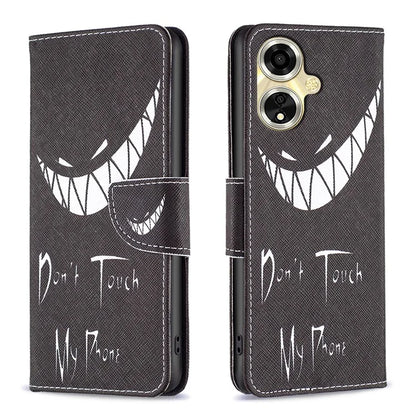 For Oppo A59 5G Leather Case Pattern Printed Wallet Phone Cover