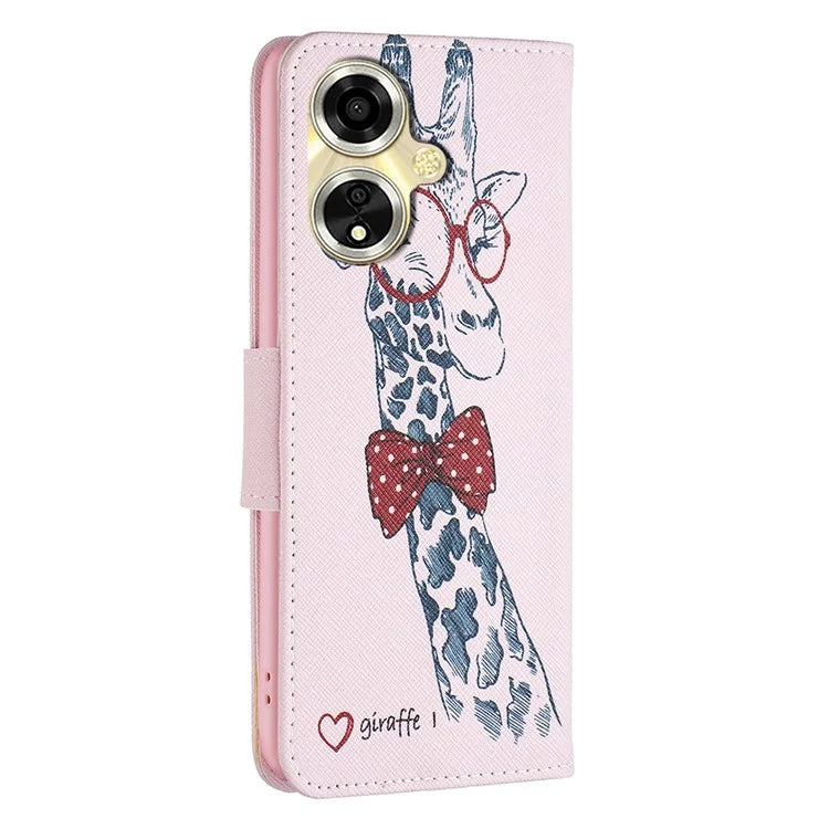 For Oppo A59 5G Leather Case Pattern Printed Wallet Phone Cover