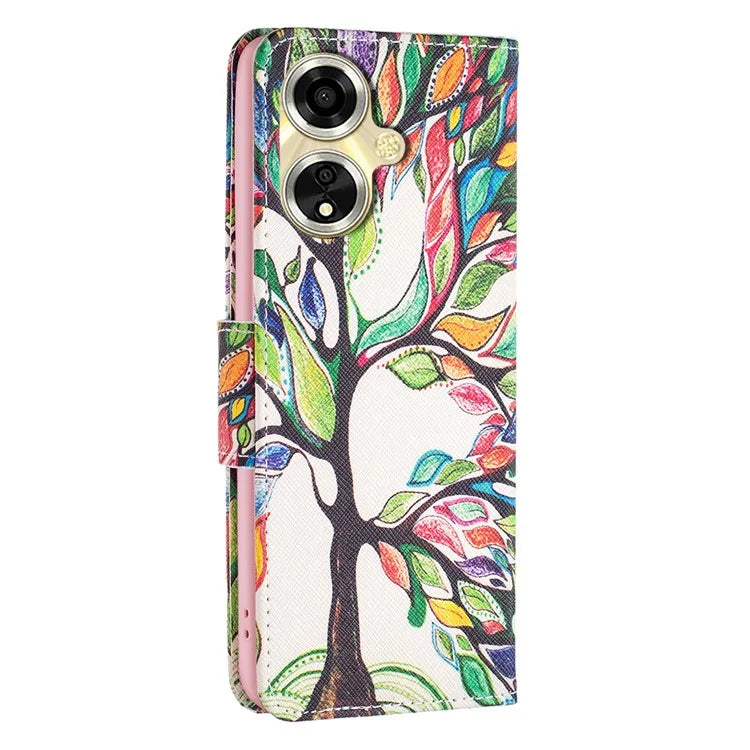 For Oppo A59 5G Leather Case Pattern Printed Wallet Phone Cover