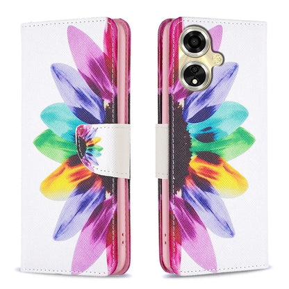 For Oppo A59 5G Leather Case Pattern Printed Wallet Phone Cover