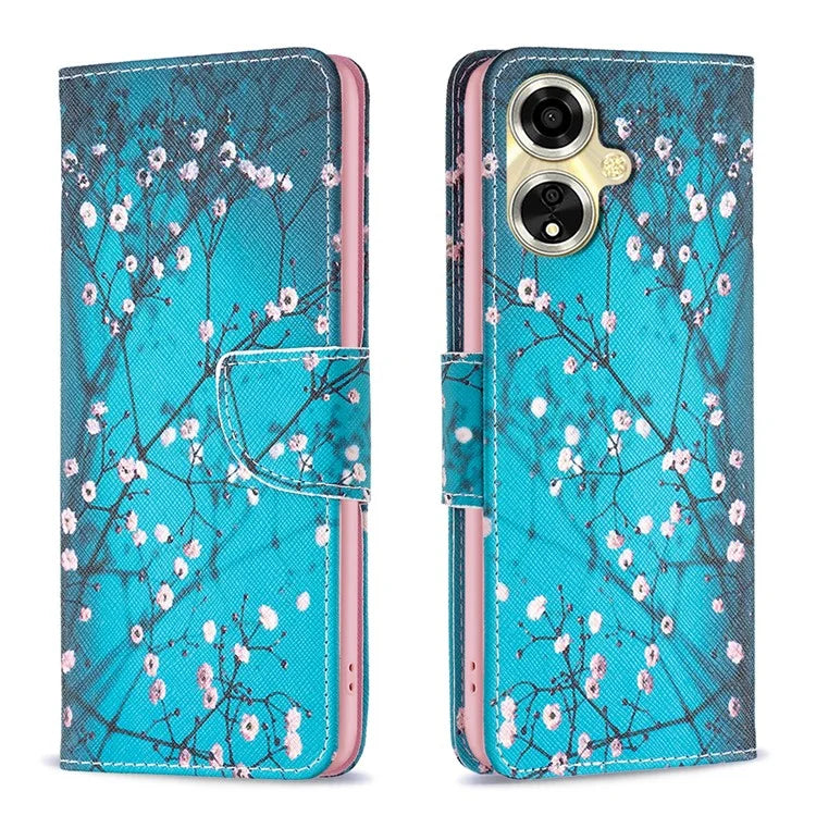 For Oppo A59 5G Leather Case Pattern Printed Wallet Phone Cover