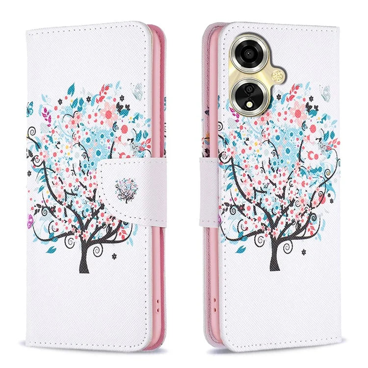 For Oppo A59 5G Leather Case Pattern Printed Wallet Phone Cover