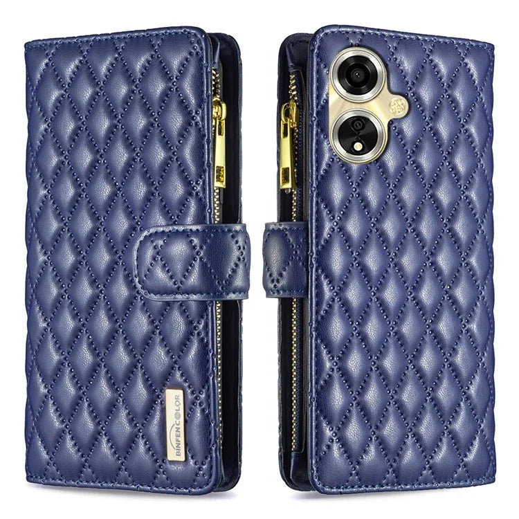 BINFEN COLOR BF Style-15 For Oppo A59 5G Magnetic Case Leather Zipper Pocket Phone Cover
