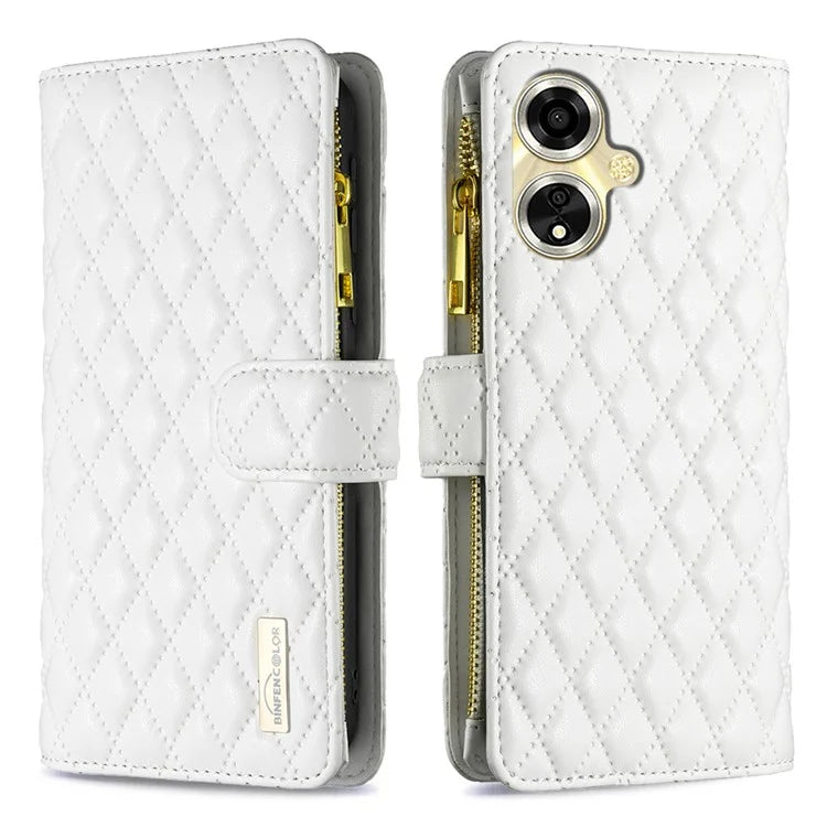 BINFEN COLOR BF Style-15 For Oppo A59 5G Magnetic Case Leather Zipper Pocket Phone Cover