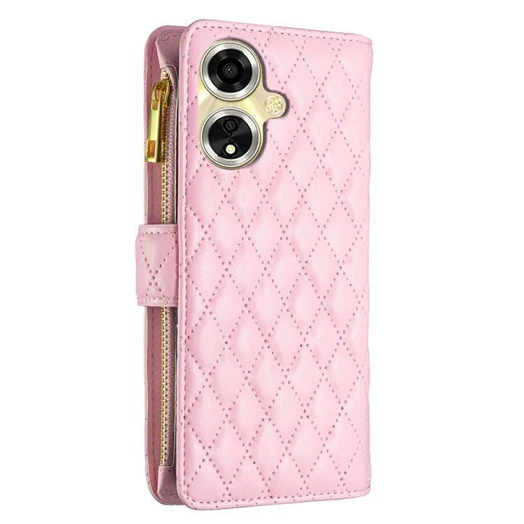 BINFEN COLOR BF Style-15 For Oppo A59 5G Magnetic Case Leather Zipper Pocket Phone Cover