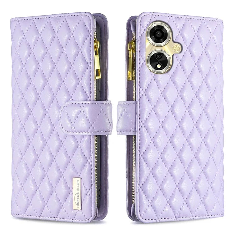BINFEN COLOR BF Style-15 For Oppo A59 5G Magnetic Case Leather Zipper Pocket Phone Cover