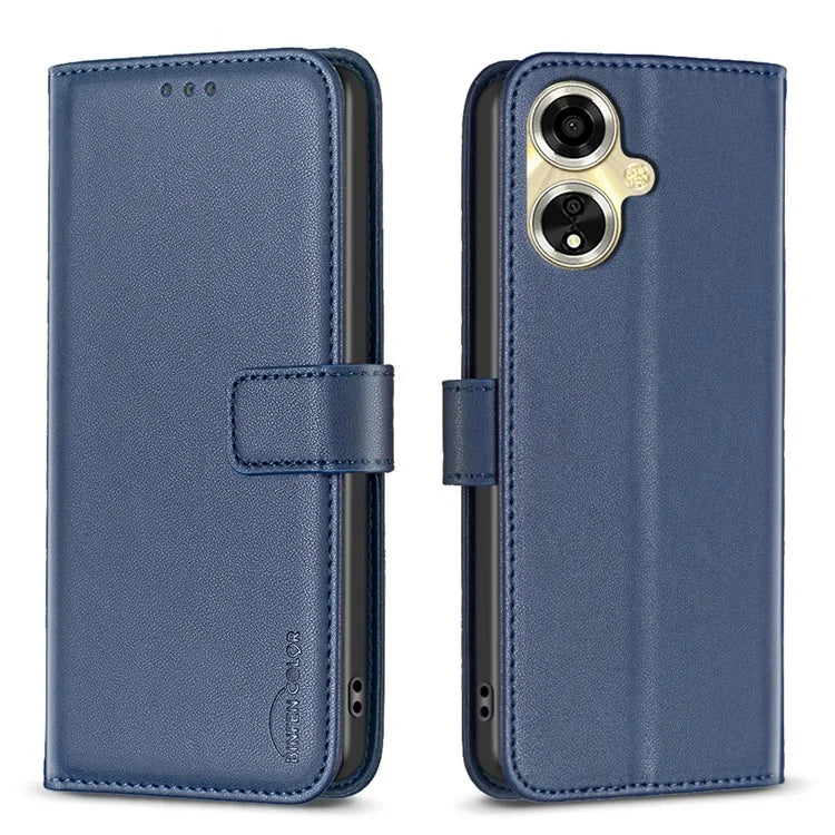 BINFEN COLOR BF17 For Oppo A59 5G Magnetic Phone Case PU Leather Cover with Card Holder