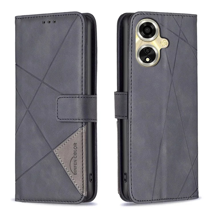 BINFEN COLOR BF05 For Oppo A59 5G Protective Folio Case Card Holder Leather Phone Cover