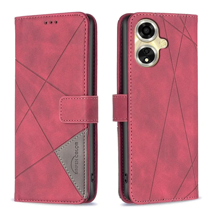 BINFEN COLOR BF05 For Oppo A59 5G Protective Folio Case Card Holder Leather Phone Cover