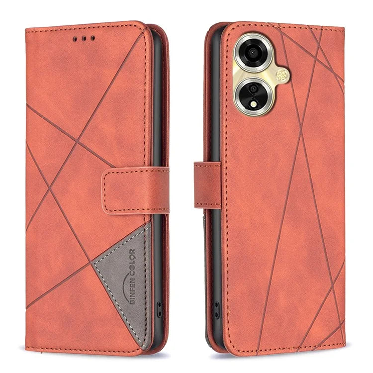 BINFEN COLOR BF05 For Oppo A59 5G Protective Folio Case Card Holder Leather Phone Cover