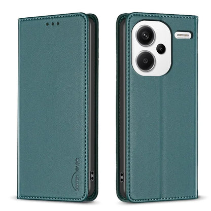 BINFEN COLOR BF18 For Xiaomi Redmi Note 13 Pro+ 5G Leather Phone Case Cover with Card Holder Stand
