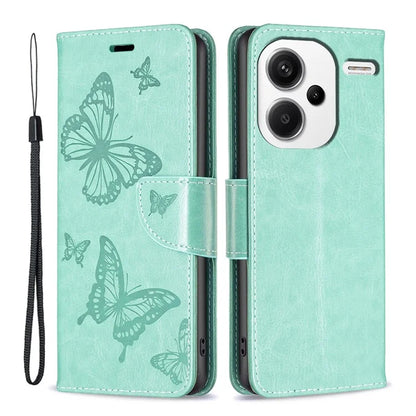 For Xiaomi Redmi Note 13 Pro+ 5G Leather Case with Wallet Stand Butterfly Imprinted