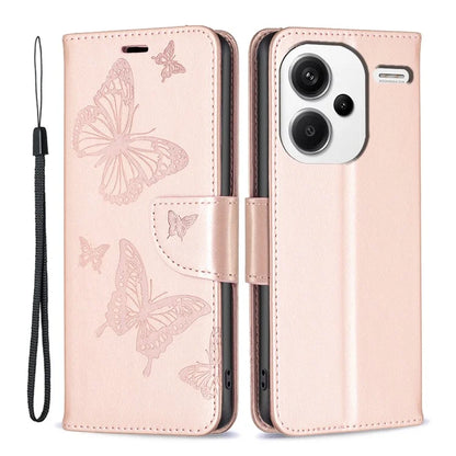 For Xiaomi Redmi Note 13 Pro+ 5G Leather Case with Wallet Stand Butterfly Imprinted