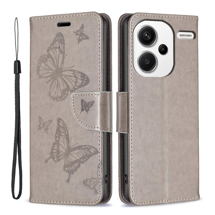 For Xiaomi Redmi Note 13 Pro+ 5G Leather Case with Wallet Stand Butterfly Imprinted