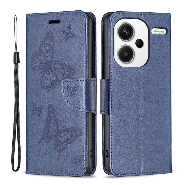 For Xiaomi Redmi Note 13 Pro+ 5G Leather Case with Wallet Stand Butterfly Imprinted