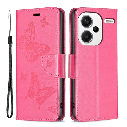 For Xiaomi Redmi Note 13 Pro+ 5G Leather Case with Wallet Stand Butterfly Imprinted