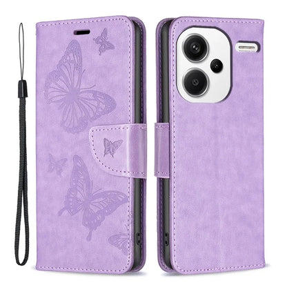 For Xiaomi Redmi Note 13 Pro+ 5G Leather Case with Wallet Stand Butterfly Imprinted