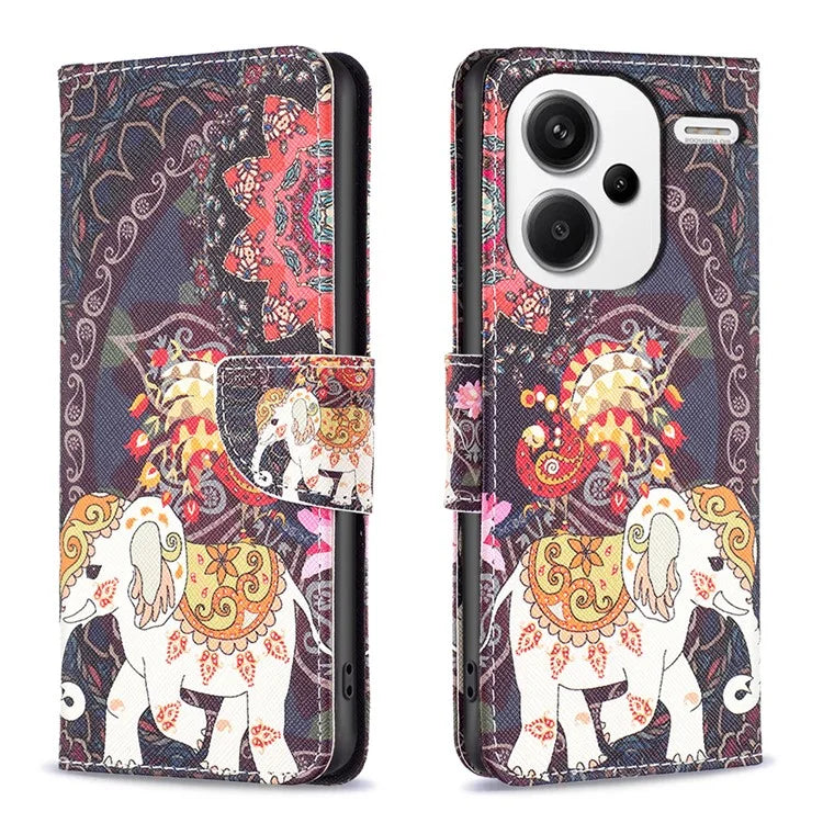For Xiaomi Redmi Note 13 Pro+ 5G Case Wallet Leather Cover Pattern Printing