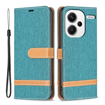 For Xiaomi Redmi Note 13 Pro+ 5G Wallet Case Jeans Cloth Texture Phone Cover