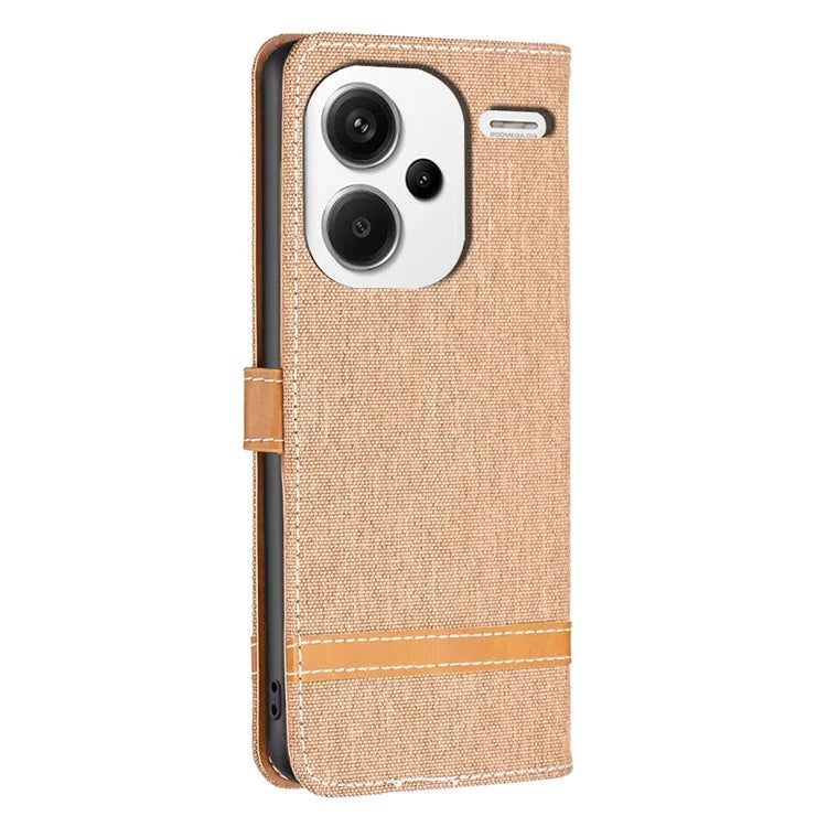 For Xiaomi Redmi Note 13 Pro+ 5G Wallet Case Jeans Cloth Texture Phone Cover