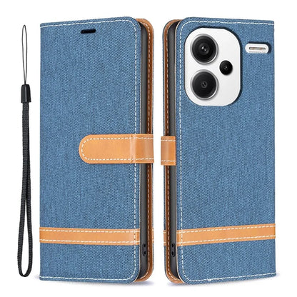 For Xiaomi Redmi Note 13 Pro+ 5G Wallet Case Jeans Cloth Texture Phone Cover