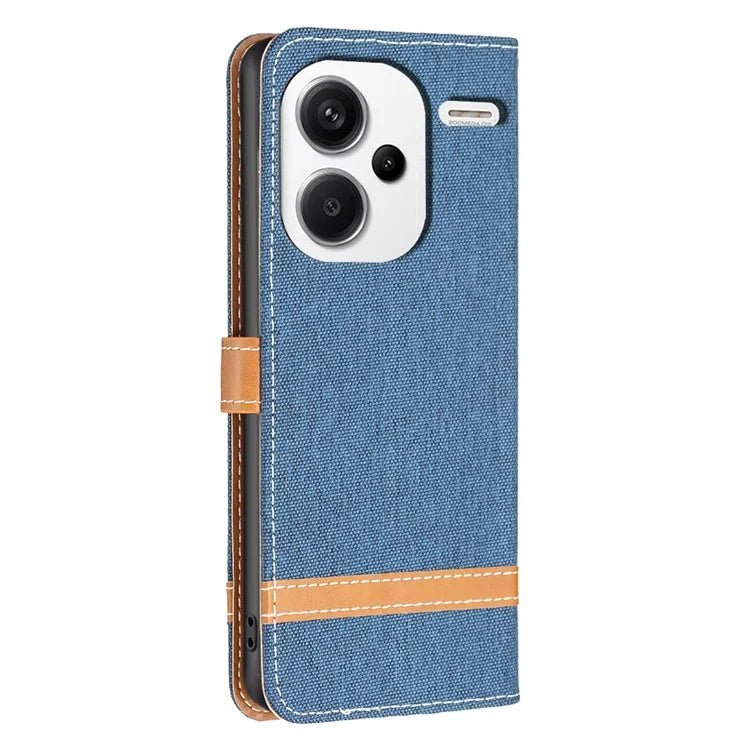 For Xiaomi Redmi Note 13 Pro+ 5G Wallet Case Jeans Cloth Texture Phone Cover