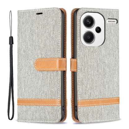 For Xiaomi Redmi Note 13 Pro+ 5G Wallet Case Jeans Cloth Texture Phone Cover